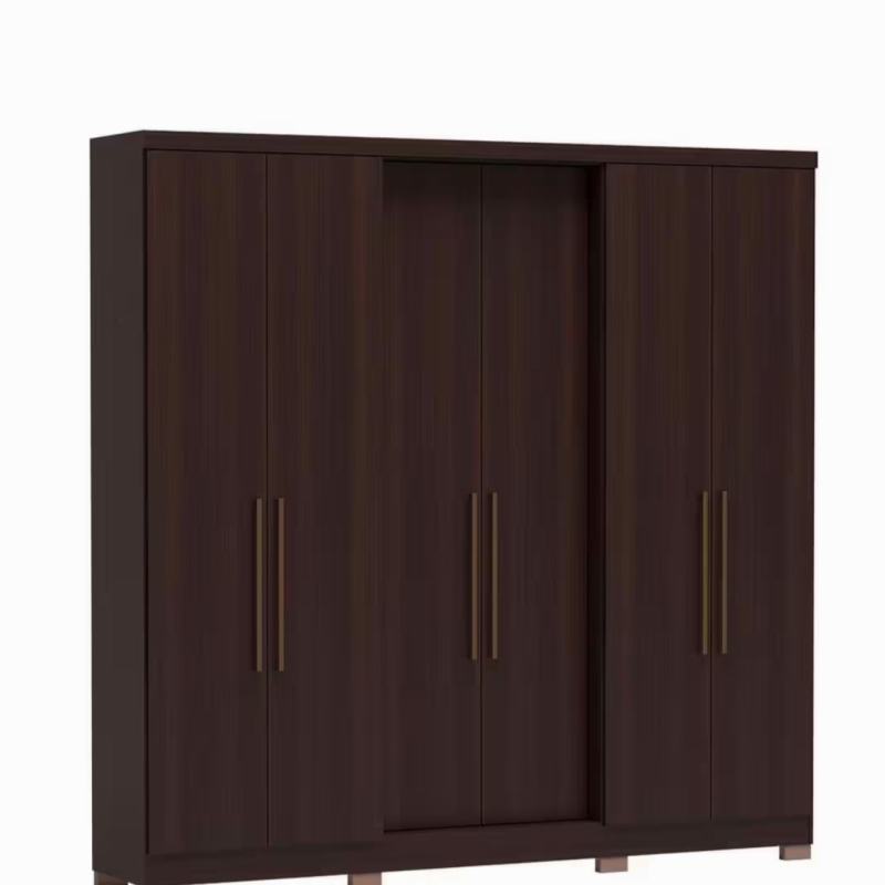 Guarda-roupa de casal 6 portas no tons café