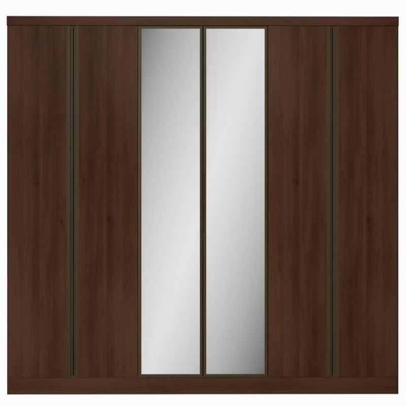 Guarda-roupa novo lacrado na caixa casal 6 portas design de vidro nas duas portas do meio